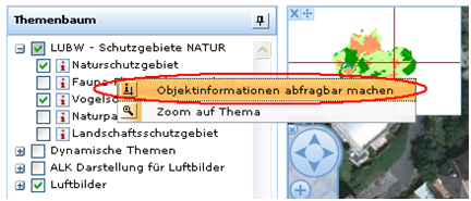 Über das Layer-Kontextmenü wird der WMS-Layer abfragbar gemacht.&nbsp;