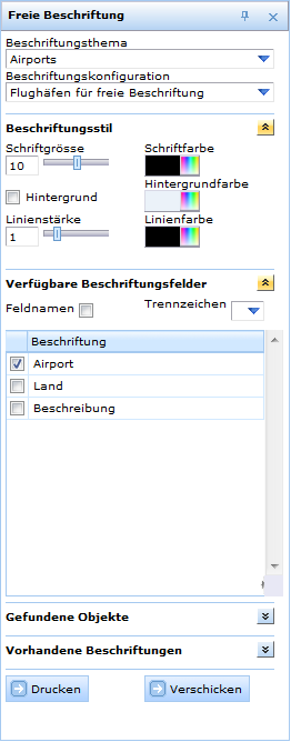 Formular des Werkzeugs ‚Freies Beschriften’ im WebOffice 10 R3 HTML Client Formular des Werkzeugs ‚Freies Beschriften’ im WebOffice 10 R3 HTML Client