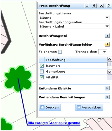 Platzieren von Beschriftungstext und Bezugslinie Platzieren von Beschriftungstext und Bezugslinie
