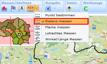Werkzeug ‚Distanz messen’ im WebOffice 10 R3 Client Werkzeug ‚Distanz messen’ im WebOffice 10 R3 Client