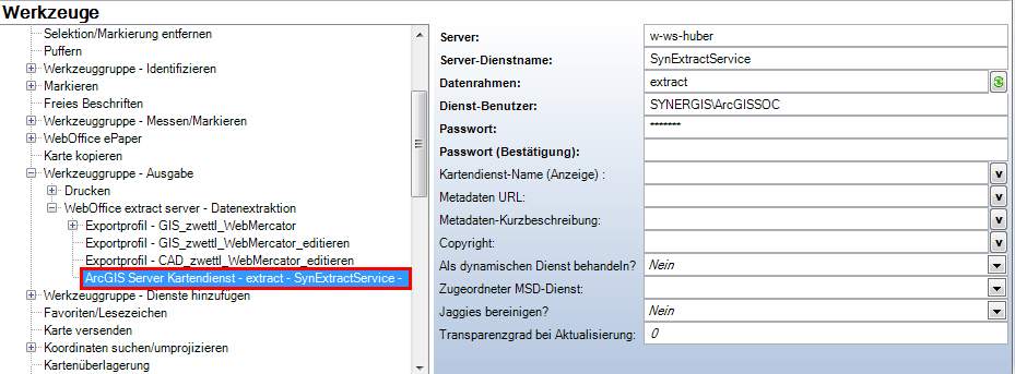 ArcGIS Server Kartendienste (extract) - Kategorie WebOffice ArcGIS Server Kartendienste (extract) - Kategorie WebOffice