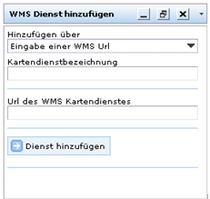 Formular des Werkzeugs ‚WMS Dienst hinzufügen‘