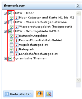 WMS Layersichtbarkeiten werden wiederhergestellt, wenn die URL geöffnet wird, die mit dem ‘Favoriten/Lesenzeichen’ oder ‘Markup’ Werkzeug erzeugt wurde