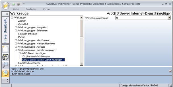 Werkzeug ‚ArcGIS Server Internet-Dienst hinzufügen‘ - Kategorie ‚WebOffice 10 R3‛ Werkzeug ‚ArcGIS Server Internet-Dienst hinzufügen‘ - Kategorie ‚WebOffice 10 R3‛