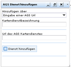 Formular des Werkzeugs ‚AGS Dienst hinzufügen‘ Formular des Werkzeugs ‚AGS Dienst hinzufügen‘