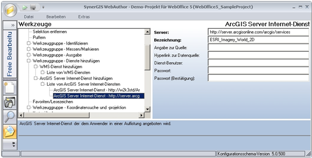 Konfiguration von ‚ArcGIS Server Internet Dienst‘ Konfiguration von ‚ArcGIS Server Internet Dienst‘
