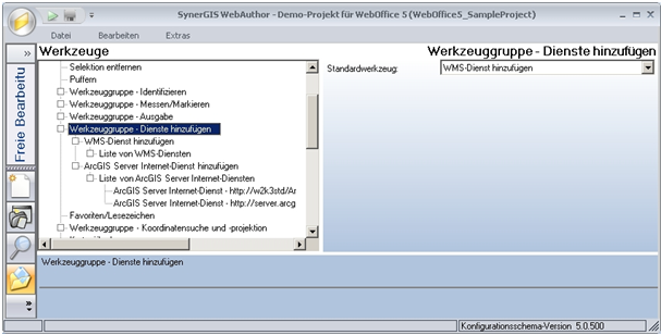 Werkzeuggruppe Dienste hinzufügen&nbsp;