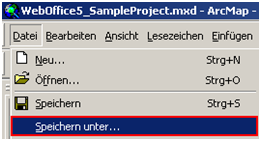 ArcMap ‘Save As...’ menu item ArcMap ‘Save As...’ menu item