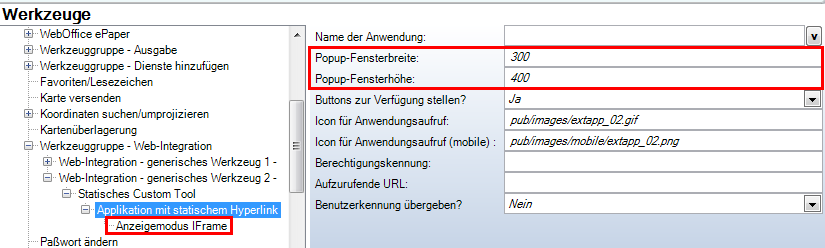Konfiguration des Statischen Cutsom Tools Konfiguration des Statischen Cutsom Tools