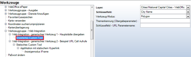 Konfiguration ‘Erweitertes Custom Tool’ Konfiguration ‘Erweitertes Custom Tool’