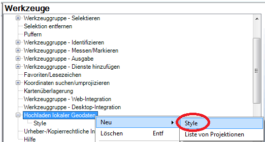 Style Konfiguration des Werkzeugs ‘Hochladen lokaler Geodaten’&nbsp;