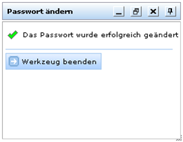 Erfolgreich geändertes Passwort Erfolgreich geändertes Passwort