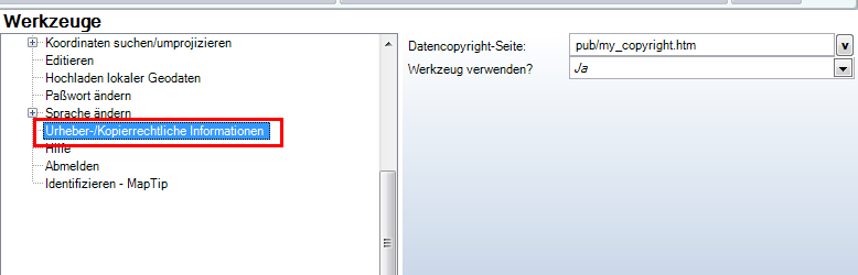 Werkzeug ‚Urheber-/Kopierrechtliche Informationen‘ - Kategorie WebOffice Werkzeug ‚Urheber-/Kopierrechtliche Informationen‘ - Kategorie WebOffice