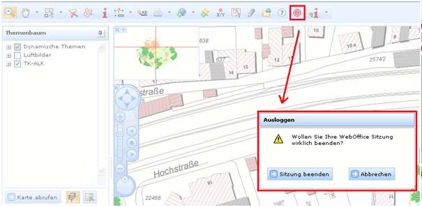 Dialog ‘Ausloggen’ im WebOffice 10 R3 Client Dialog ‘Ausloggen’ im WebOffice 10 R3 Client