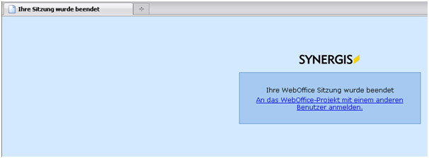 Seite nach der Abmeldung – ein sofortiges Anmelden mit einem anderen Benutzer ist möglich. Seite nach der Abmeldung – ein sofortiges Anmelden mit einem anderen Benutzer ist möglich.