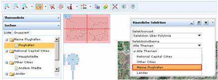 Beispiel Layer-Name ‚Meine Flughäfen' - WebOffice 10 R3 Client