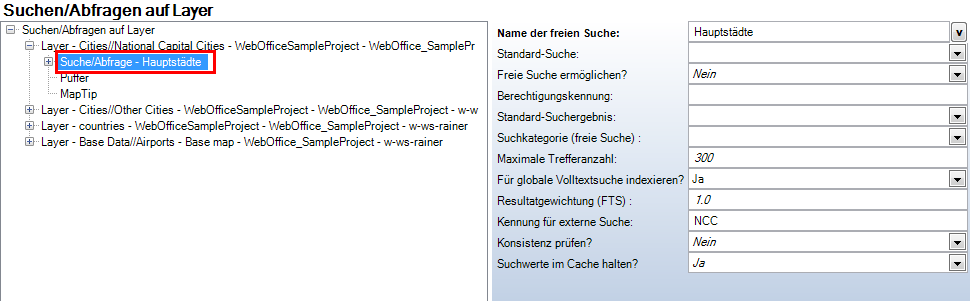 Konfiguration der Abfrage Konfiguration der Abfrage