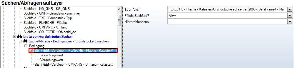 Vordefinierte Abfrage mit BETWEEN-Suche auf einem Datumsfeld - Konfiguration Vordefinierte Abfrage mit BETWEEN-Suche auf einem Datumsfeld - Konfiguration
