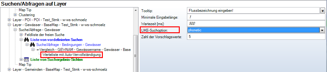 Konfiguration "LIKE-Suchoption" über den =-Vergleich Konfiguration "LIKE-Suchoption" über den =-Vergleich