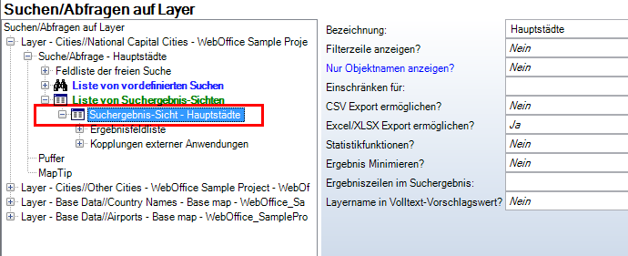 Konfiguration einer ‚Suchergebnis-Sicht‘ Konfiguration einer ‚Suchergebnis-Sicht‘