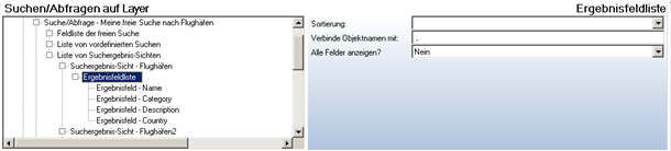 Ergebnisfeldliste Konfiguration