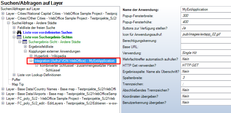 Konfiguration von ‚Integration (Aufruf VON WebOffice 10 R3)‘ Konfiguration von ‚Integration (Aufruf VON WebOffice 10 R3)‘