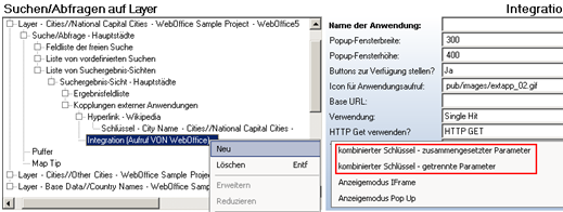 Konfigurationselemente ‚Kombinierter Schlüssel - zusammengesetzter / getrennte Parameter‘ Konfigurationselemente ‚Kombinierter Schlüssel - zusammengesetzter / getrennte Parameter‘