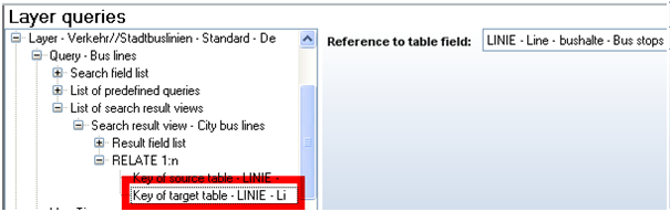 RELATE 1:n Konfiguration (Bus lines : Bus stops = 1 : N) RELATE 1:n Konfiguration (Bus lines : Bus stops = 1 : N)