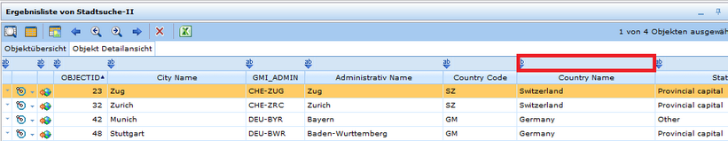 Suchergebnisse mit Filterzeile im WebOffice Client Suchergebnisse mit Filterzeile im WebOffice Client