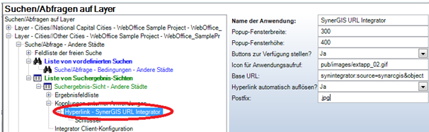 Hyperlink - SynerGIS URL Integrator Konfiguration Hyperlink - SynerGIS URL Integrator Konfiguration