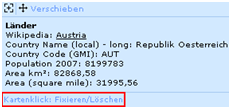 Mit Klick in die Karte wird das MapTip-Fenster fixiert, durch erneuten Klick wieder gelöscht