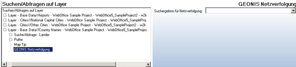GEONIS Netzverfolgung – layerspezifische Konfiguration GEONIS Netzverfolgung – layerspezifische Konfiguration