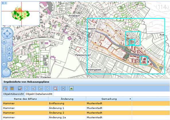 Ergebnis der Rasterplanauswahl - 'On-the-Fly' Anzeige der Rasterdaten Ergebnis der Rasterplanauswahl - 'On-the-Fly' Anzeige der Rasterdaten