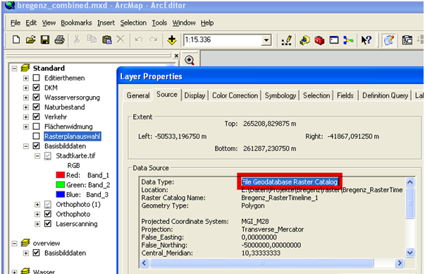 Rasterplanauswahl auf Grundlage des ESRI Raster Katalogs Rasterplanauswahl auf Grundlage des ESRI Raster Katalogs