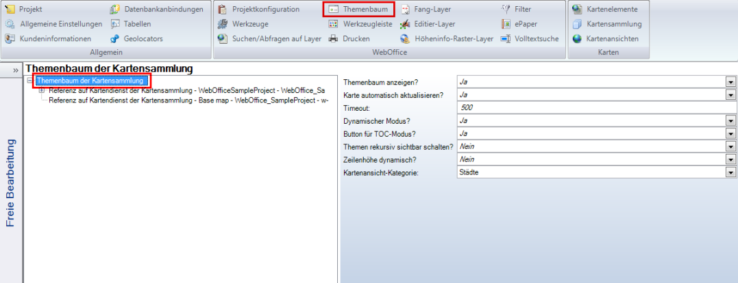 Konfiguration von ‚Themenbaum der Kartensammlung‘ Konfiguration von ‚Themenbaum der Kartensammlung‘