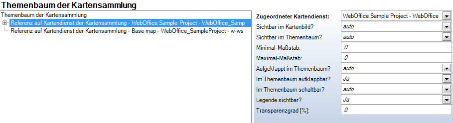Konfiguration von ‚Referenz auf Kartendienst der Kartensammlung‘