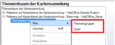 Hinzufügen der Konfigurationselemente ‚Layer‘ und/oder ‚Themengruppe‘ Hinzufügen der Konfigurationselemente ‚Layer‘ und/oder ‚Themengruppe‘
