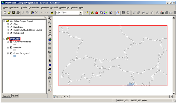 Datenrahmen ‚overview‘ mit dem für die Übersichtskarte in der Druckausgabe verwendeten Kartenausschnitt