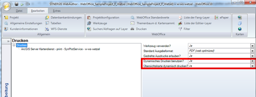 Dynamisches Drucken und dynamische Übersichtskarte Drucken Setup&nbsp;