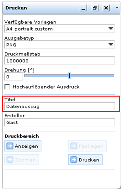 Feldinhalt ‚ Datenauszug’ von ‚Drucktitel‘– änderbar durch den Anwender im WebOffice 10 R3 Client Feldinhalt ‚ Datenauszug’ von ‚Drucktitel‘– änderbar durch den Anwender im WebOffice 10 R3 Client