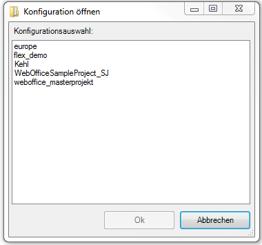 Dialog Konfiguration Öffnen Dialog Konfiguration Öffnen