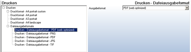 Konfiguration ‚Drucken-Dateiausgabeformat‘