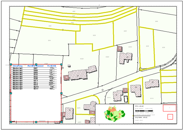 Layoutattributtabelle auf der Druckvorlage von ‚WebOffice 10 R3 plotten layout‘ Layoutattributtabelle auf der Druckvorlage von ‚WebOffice 10 R3 plotten layout‘