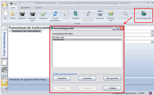 Anwendungsprofile – Anwendungsprofil wählen im WebOffice author Anwendungsprofile – Anwendungsprofil wählen im WebOffice author