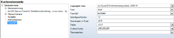 Copyright Konfiguration