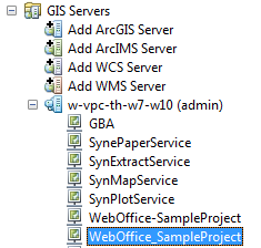 ArcGIS Server Dienstname im ArcCatalog