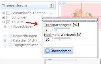 Map service properties in the WebOffice 10 R3 client