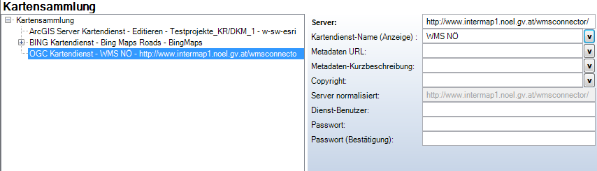 Konfiguration von ‚OGC WMS Kartendienst‘ - Kategorie ‚Karten‛ Konfiguration von ‚OGC WMS Kartendienst‘ - Kategorie ‚Karten‛
