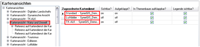 Konfiguration Kartenansicht ‚Natur und Umwelt‘ Konfiguration Kartenansicht ‚Natur und Umwelt‘