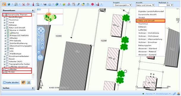 Kartenansicht ‚Natur und Umwelt‘ - Inhaltsverzeichnis im WebOffice 10 R3 Client Kartenansicht ‚Natur und Umwelt‘ - Inhaltsverzeichnis im WebOffice 10 R3 Client